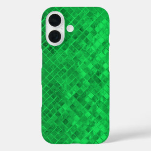 emerald green diamond metallic tile iPhone 16 case