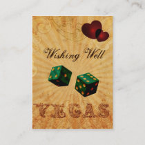 emerald green dice Vintage Vegas wishing well card