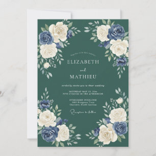 Emerald Green Distinguished Winter Wedding Invitation