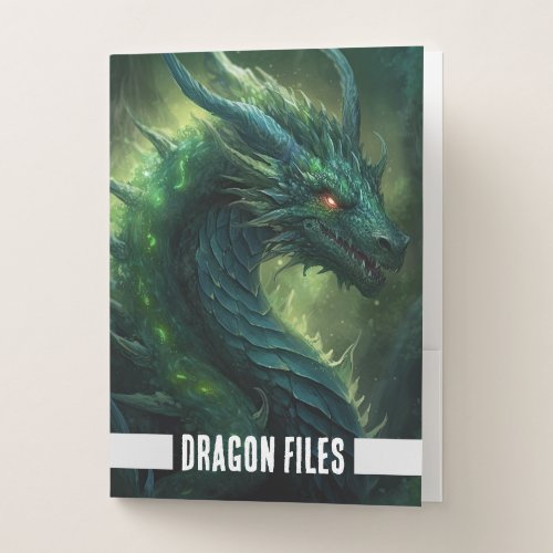 Emerald Green Dragon Pocket Folder