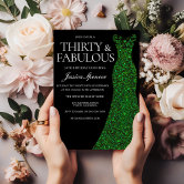 Glamorous Mint Teal Dress Fabulous 30th Birthday Invitation | Zazzle Glamorous Mint Teal Dress Fabulous 30th Birthday Invitation | Zazzle
