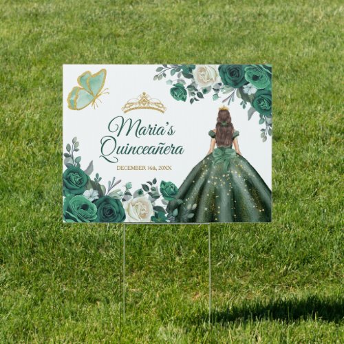 Emerald Green Dresses Quinceaera Crown Birthday Sign