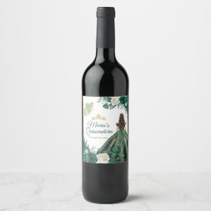 Emerald Green Dresses Quinceañera Crown Birthday Wine Label
