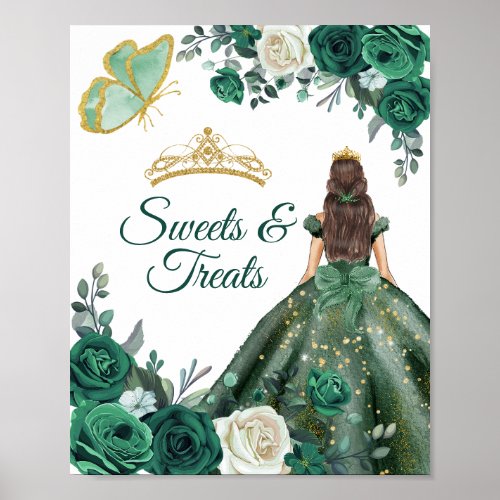 Emerald Green Dresses Quinceaera Sweet Treats Poster