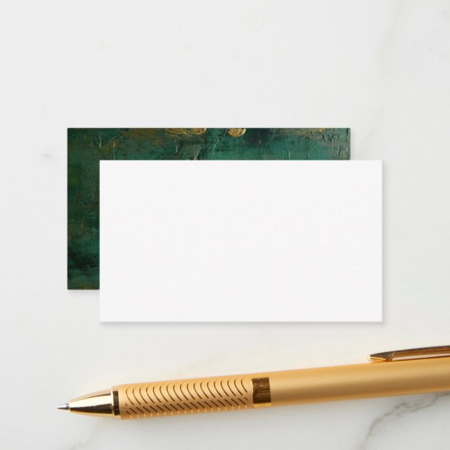 Emerald Green Elegant Blank Enclosure Card (Front/Back In Situ)
