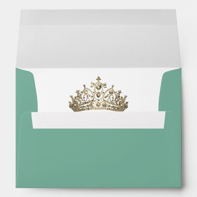 Emerald Green Elegant Gold Crown Royal Princess   Envelope (Back (Bottom))