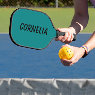 Emerald Green Elegant Name   Trendy Minimalist Pickleball Paddle