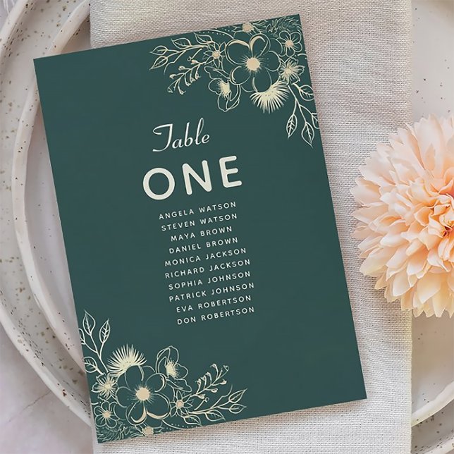 Emerald Green Elegant Wedding Seating Chart (Creator Uploaded)