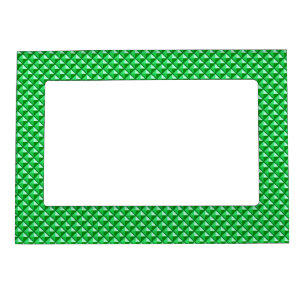 Emerald green, enamel look, studded grid magnetic photo frame