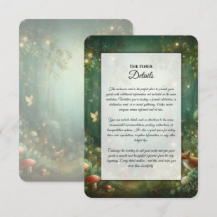 Emerald Green Enchanted Forest Wedding Enclosure Card