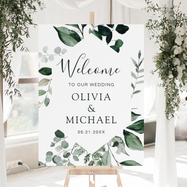 Emerald Green Eucalyptus Greenery Wedding Foam Board (Creator Uploaded)