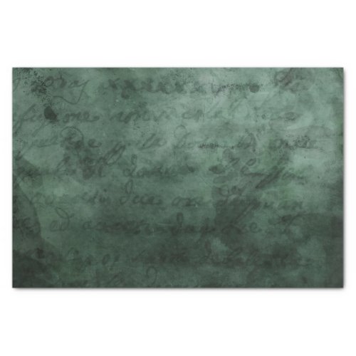 Emerald green faded printed parchment paper