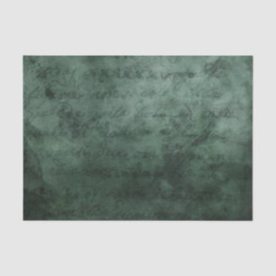 Emerald green faded printed parchment paper
