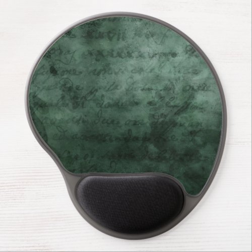 Emerald green faded printed parchment paper gel mouse pad