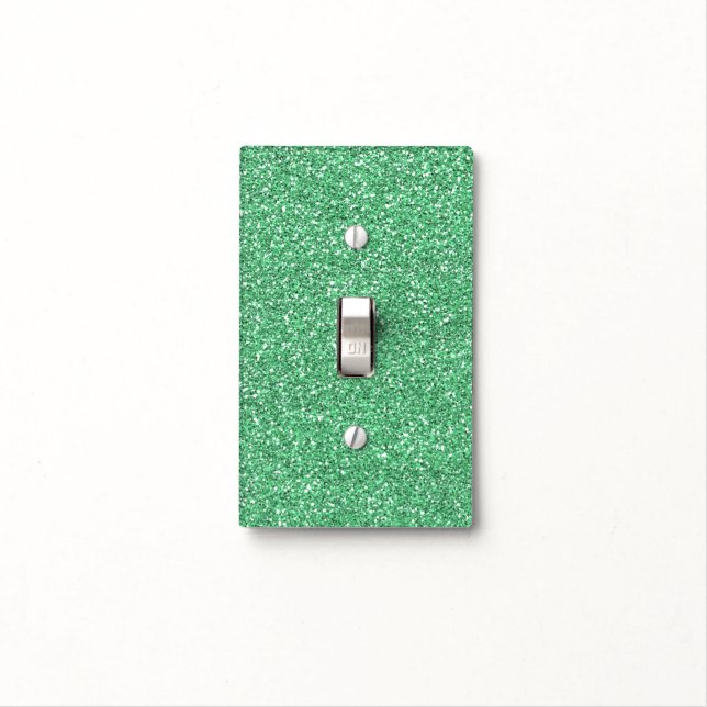 Emerald Green Faux Glitter Light Switch Cover (In Situ)