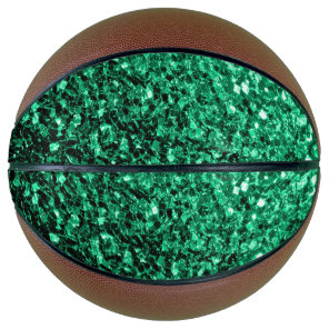 Emerald green faux glitter sparkles bling basketball