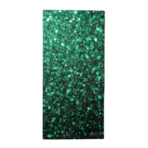 Emerald Green faux glitter sparkles Cloth Napkin