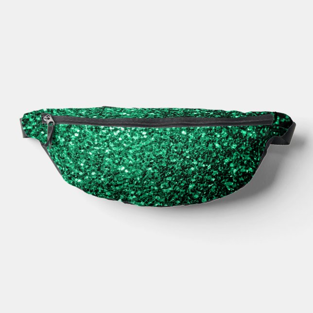 Emerald green faux glitter sparkles fanny pack (Lay Down)