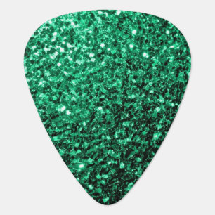 Emerald Green faux glitter sparkles Guitar Pick