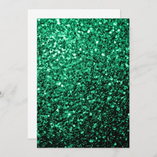 Emerald Green faux glitter sparkles Invitation