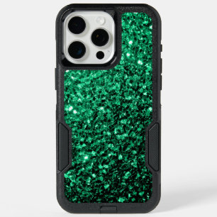 Emerald green faux glitter sparkles iPhone 15 pro max case