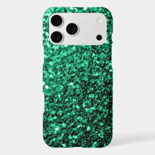 Emerald Green faux glitter sparkles iPhone 17 Pro Max Case