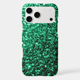 Emerald Green faux glitter sparkles iPhone 17 Pro Max Case