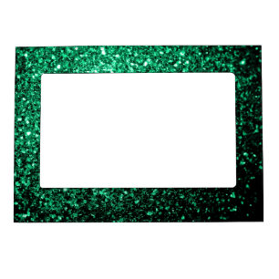 Emerald Green faux glitter sparkles Magnetic Photo Frame