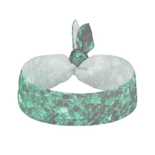 Emerald Green faux glitter sparkles Ribbon Hair Tie