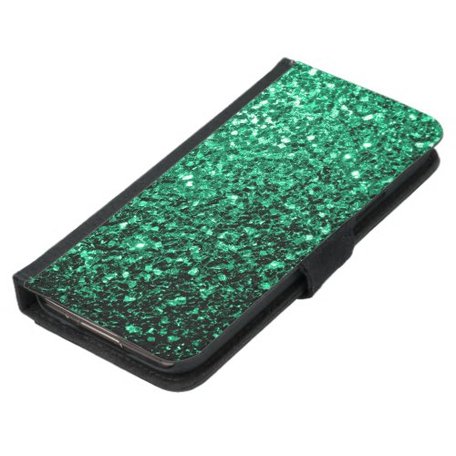 Emerald Green faux glitter sparkles Wallet Phone Case For Samsung Galaxy S5