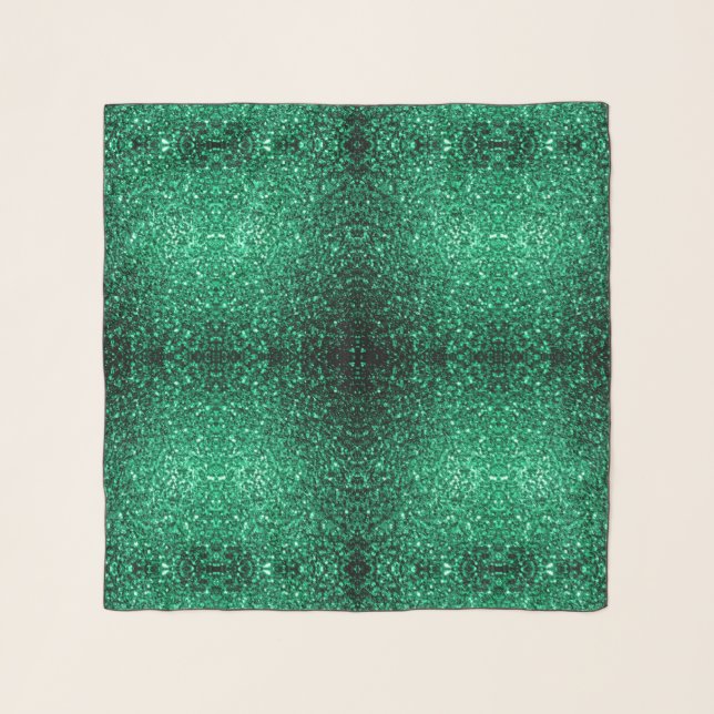 Emerald Green faux glitter sparkles Scarf (Front)