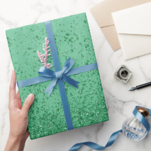 Emerald Green Faux Glitter Wrapping Paper