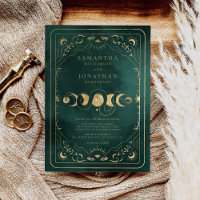 Emerald Green & Faux Gold Tarot Celestial Wedding