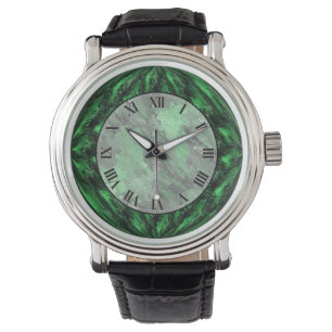 Emerald Green Faux Marble Wrist Watch