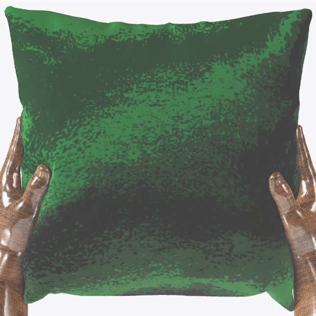 Emerald Green Faux Velvet Print Throw Pillow (Creator Uploaded)