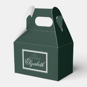 Emerald green favor box