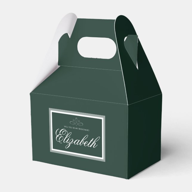 Emerald green favor box (Front Side)