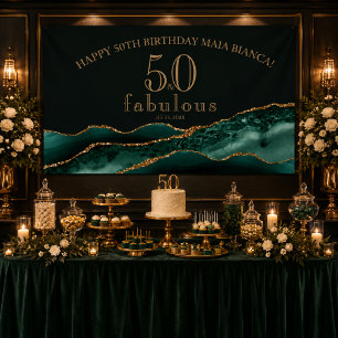 Emerald Green Fifty and Fabulous Agate Banner