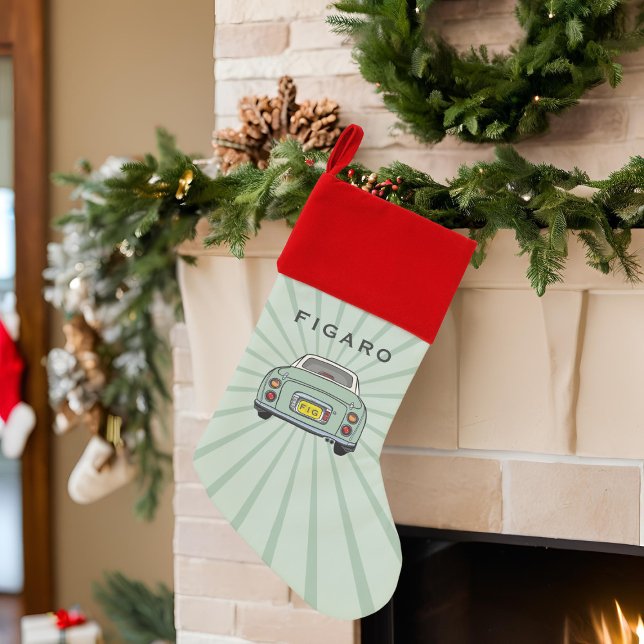 Emerald Green Figaro Car Christmas Stocking (For your figaro car to hang on their boot. Add their name!)
