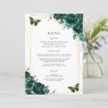 Emerald Green Floral Butterflies Quinceanera  Program<br><div class="desc">Designed to co-ordinate with our Emerald Green Floral collection, this elegant menu features watercolor emerald green flowers and butterflies. Personalize it with your own wording and details easily and quickly, simply press the customise it button to further re-arrange and format the style and placement of the text. Double sided. Great...</div>