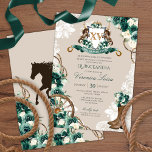 Emerald Green Floral Crest Charro Quinceanera V3 Invitation at Zazzle