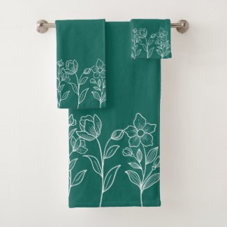 Emerald Green Floral Pattern Modern Unique