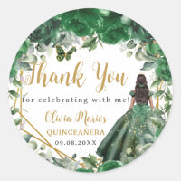 Emerald Green Floral Princess Quinceañera Favor