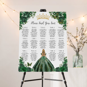 Emerald Green Floral Princess Sweet 16 Seating Foam Board