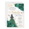 Emerald Green Floral Quinceanera Birthday Invitati