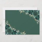 Emerald Green Floral Quinceanera Save the Date Announcement (Back)