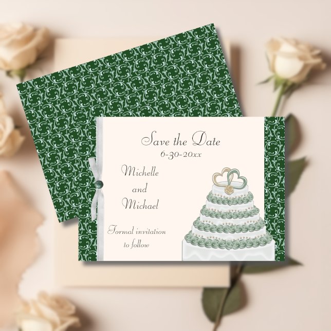 Emerald Green Florentine RSVP Card (Creator Uploaded)
