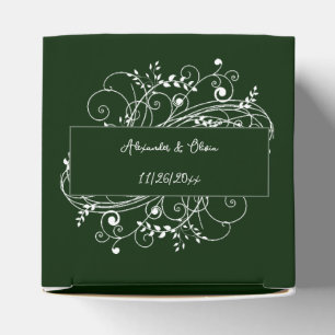 Emerald Green Flourish Wedding Favor Box