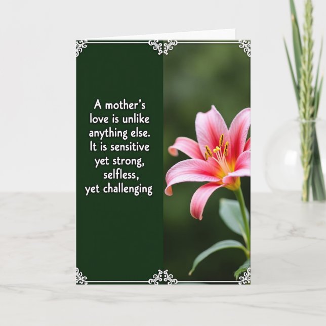 Emerald Green Flower Greeting Card (Front)