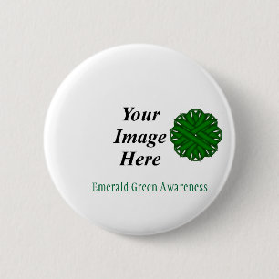 Emerald Green Flower Ribbon by Kenneth Yoncich Button
